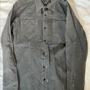 Large slim fit button up